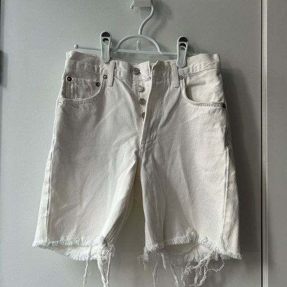 Agolde White Denim Bermuda Short - Picture 2 of 5